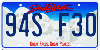 SD license plate 94SF30