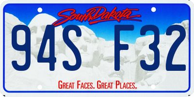 SD license plate 94SF32