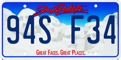 SD license plate 94SF34