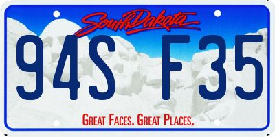 SD license plate 94SF35