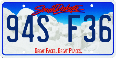 SD license plate 94SF36