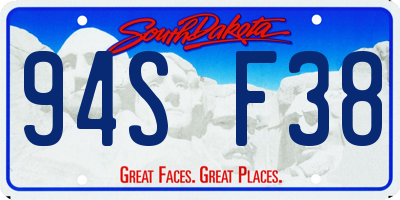SD license plate 94SF38