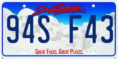 SD license plate 94SF43