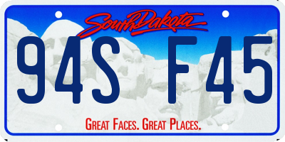 SD license plate 94SF45