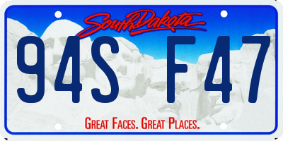 SD license plate 94SF47