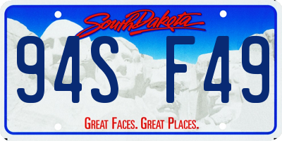 SD license plate 94SF49