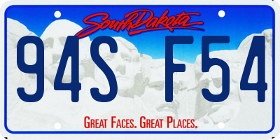SD license plate 94SF54