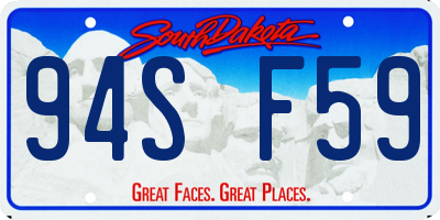 SD license plate 94SF59