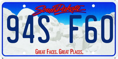 SD license plate 94SF60