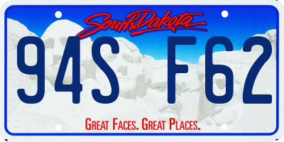SD license plate 94SF62