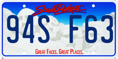 SD license plate 94SF63
