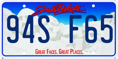SD license plate 94SF65