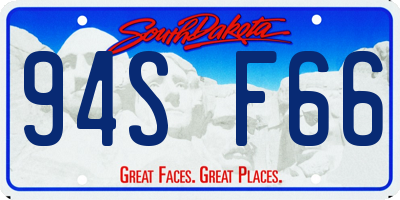 SD license plate 94SF66