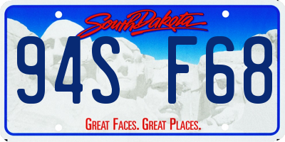 SD license plate 94SF68