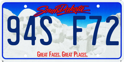 SD license plate 94SF72