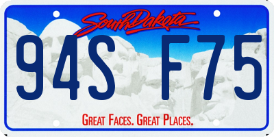 SD license plate 94SF75