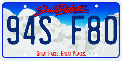 SD license plate 94SF80