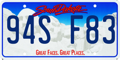 SD license plate 94SF83