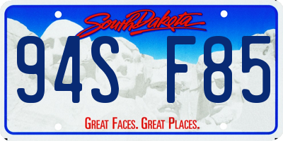 SD license plate 94SF85