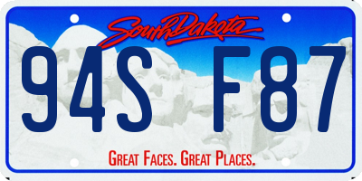 SD license plate 94SF87
