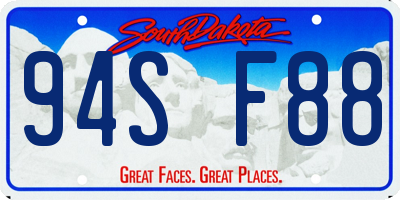 SD license plate 94SF88