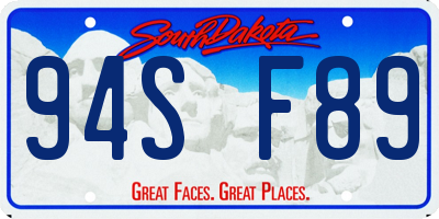 SD license plate 94SF89