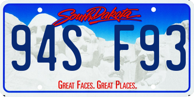 SD license plate 94SF93