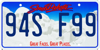 SD license plate 94SF99