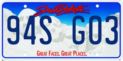 SD license plate 94SG03