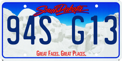 SD license plate 94SG13