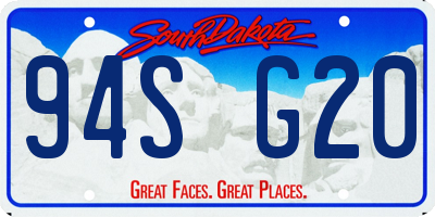 SD license plate 94SG20