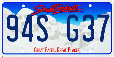 SD license plate 94SG37