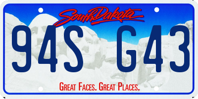 SD license plate 94SG43