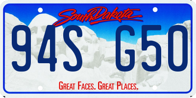 SD license plate 94SG50