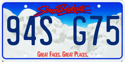 SD license plate 94SG75