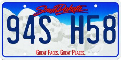 SD license plate 94SH58