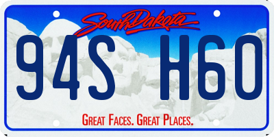 SD license plate 94SH60