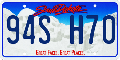 SD license plate 94SH70