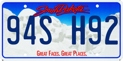 SD license plate 94SH92