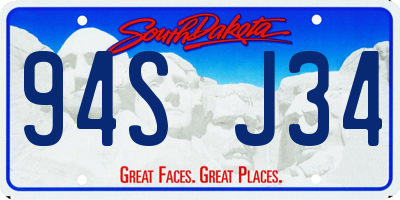 SD license plate 94SJ34