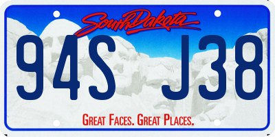SD license plate 94SJ38