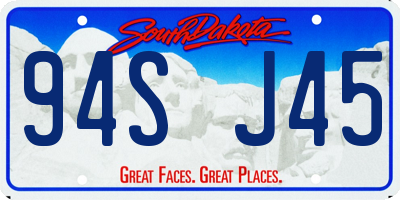 SD license plate 94SJ45