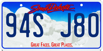 SD license plate 94SJ80