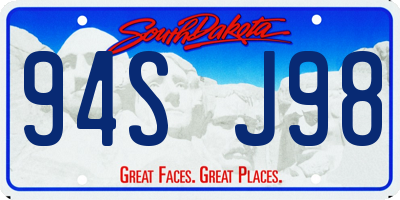 SD license plate 94SJ98