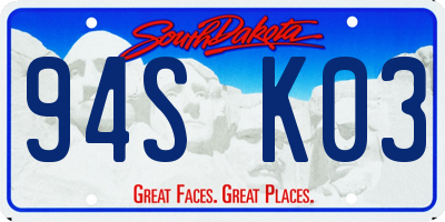 SD license plate 94SK03