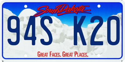SD license plate 94SK20