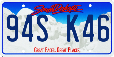 SD license plate 94SK46