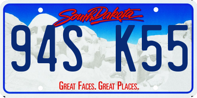 SD license plate 94SK55