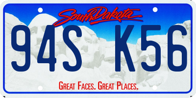 SD license plate 94SK56