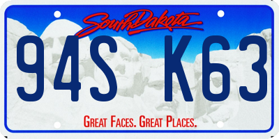 SD license plate 94SK63